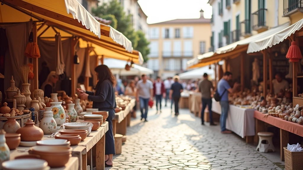 Artisan market with handmade goods